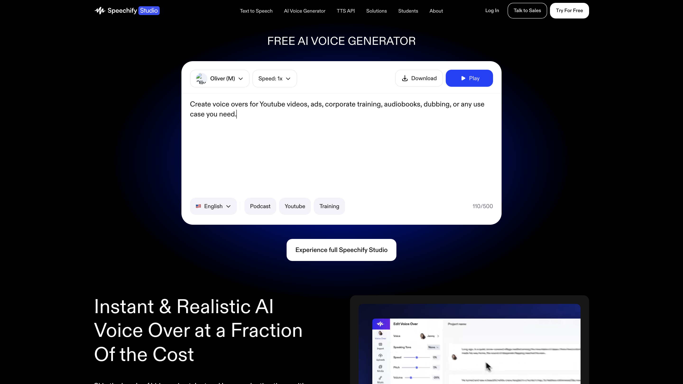 Speechify Studio - AI Voice Generator