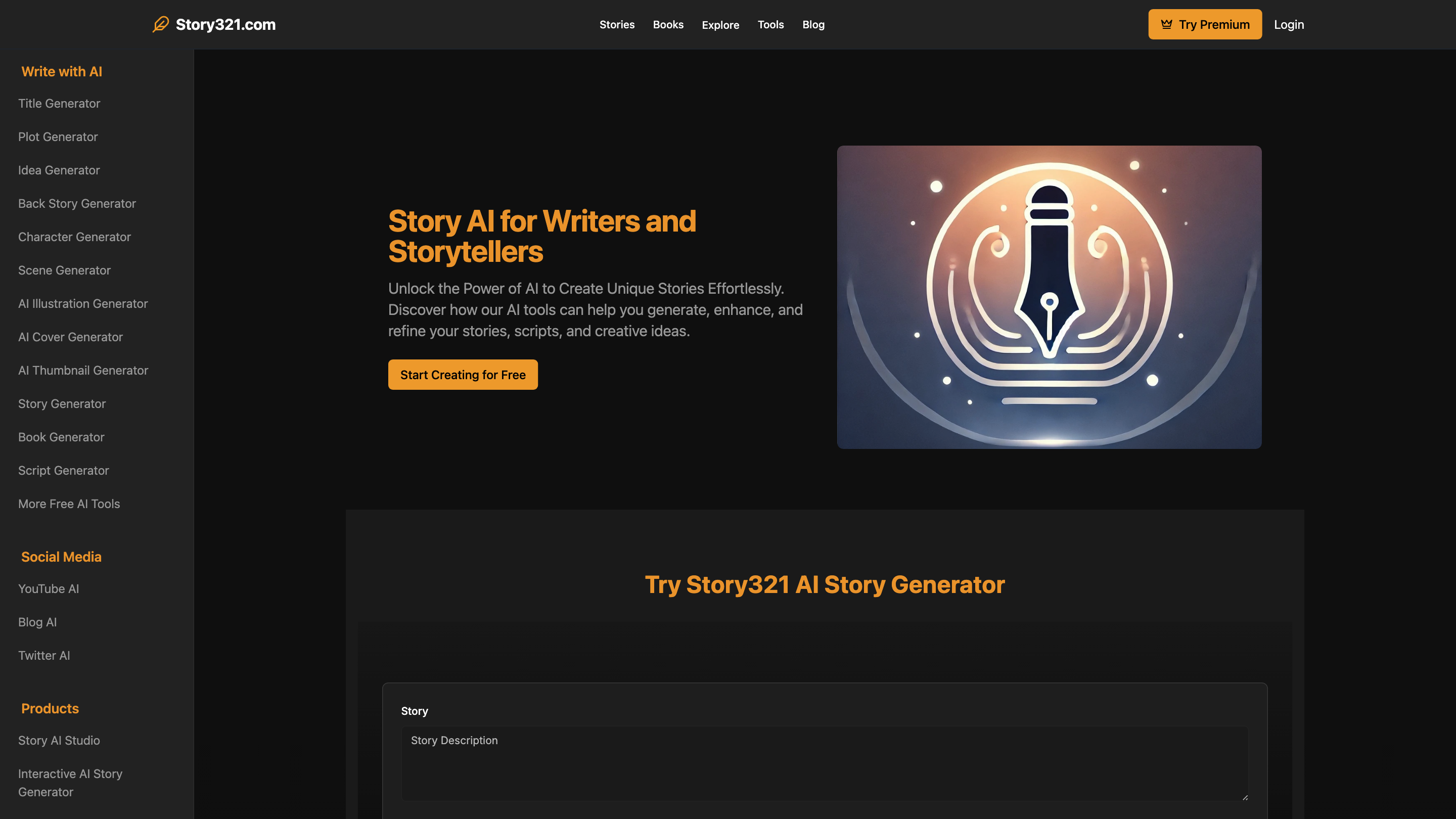 Story321 AI Story Generator