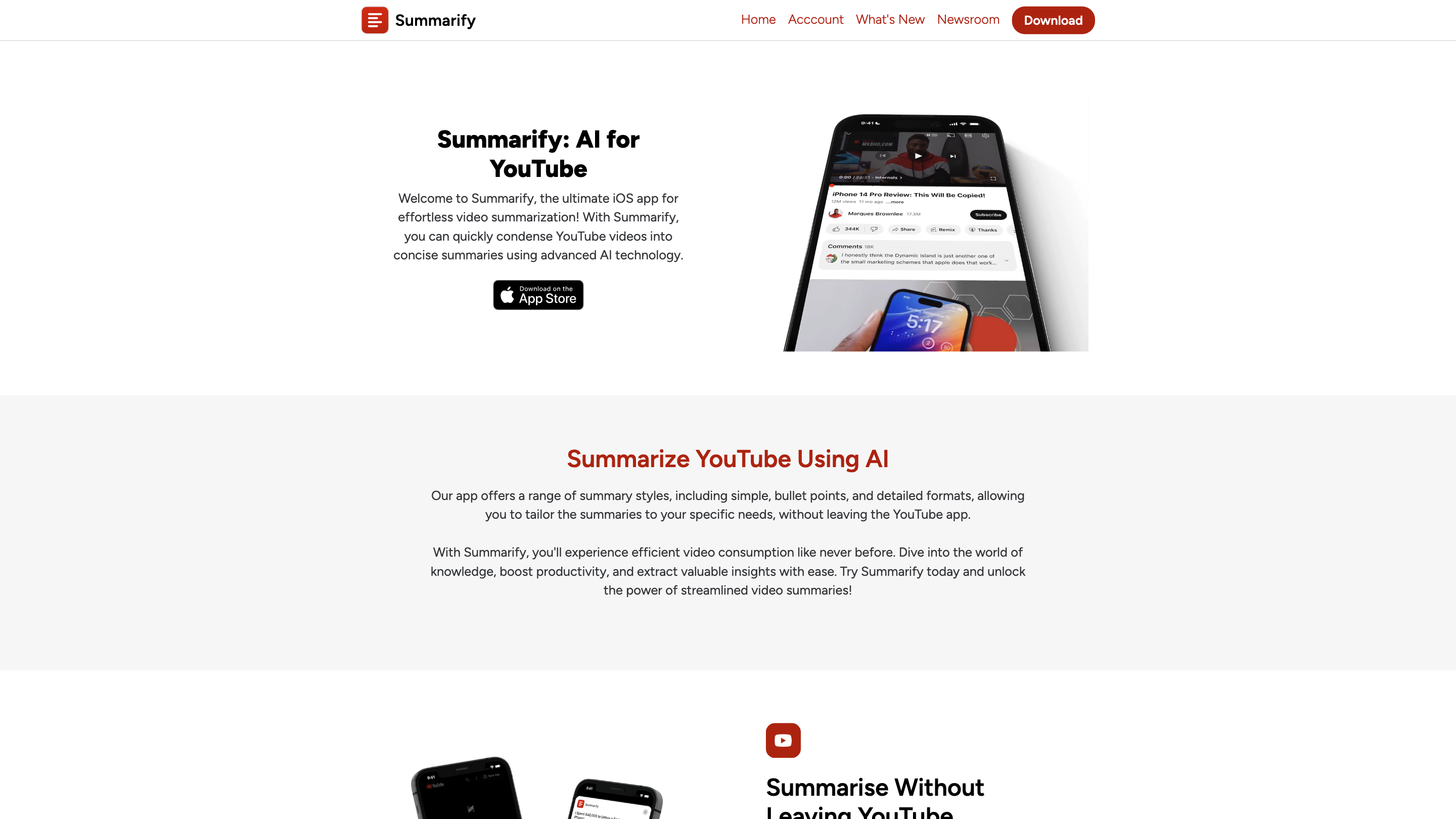 Summarify AI For YouTube Powered By ChatGPT