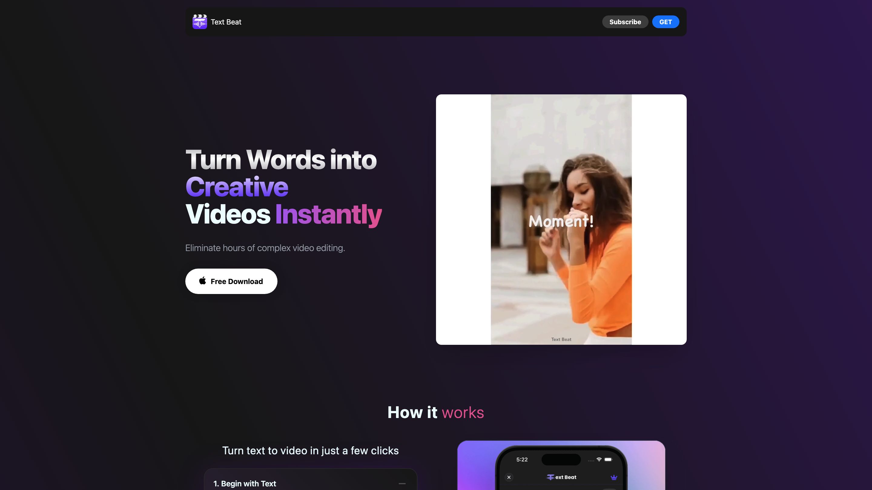 Text Beat - Instant video creator