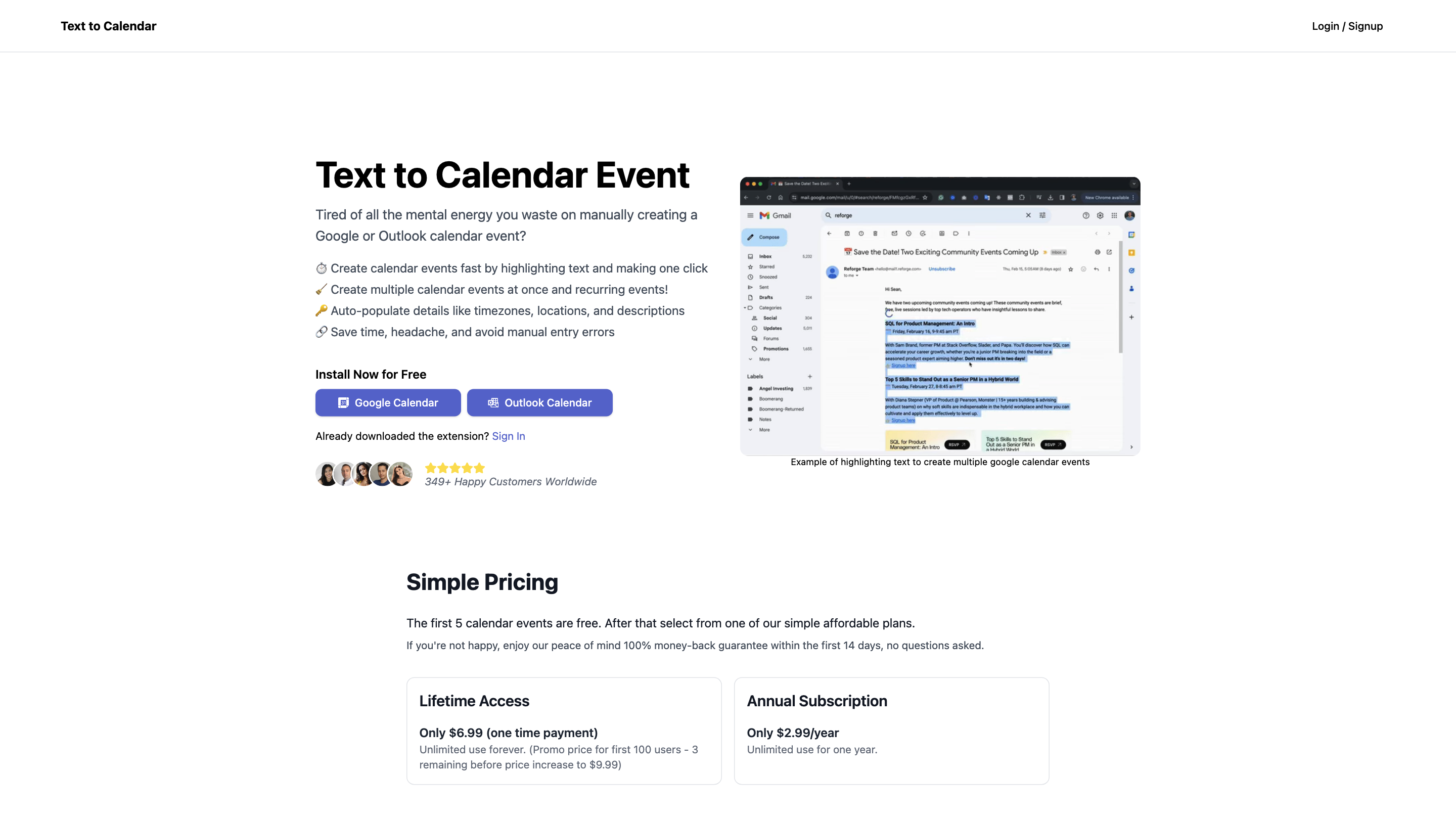 Text to Calendar