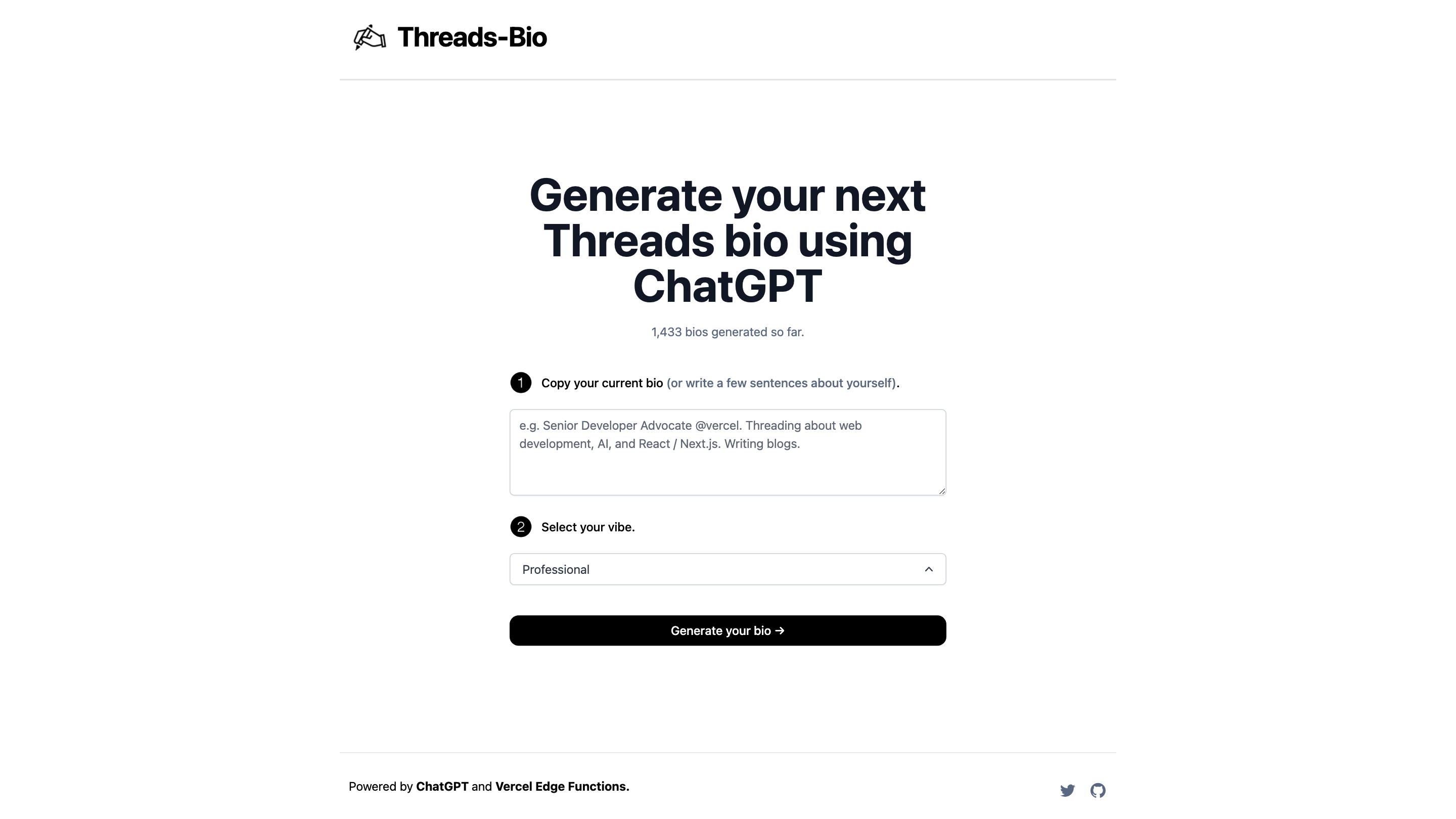 Threads Bio Generator