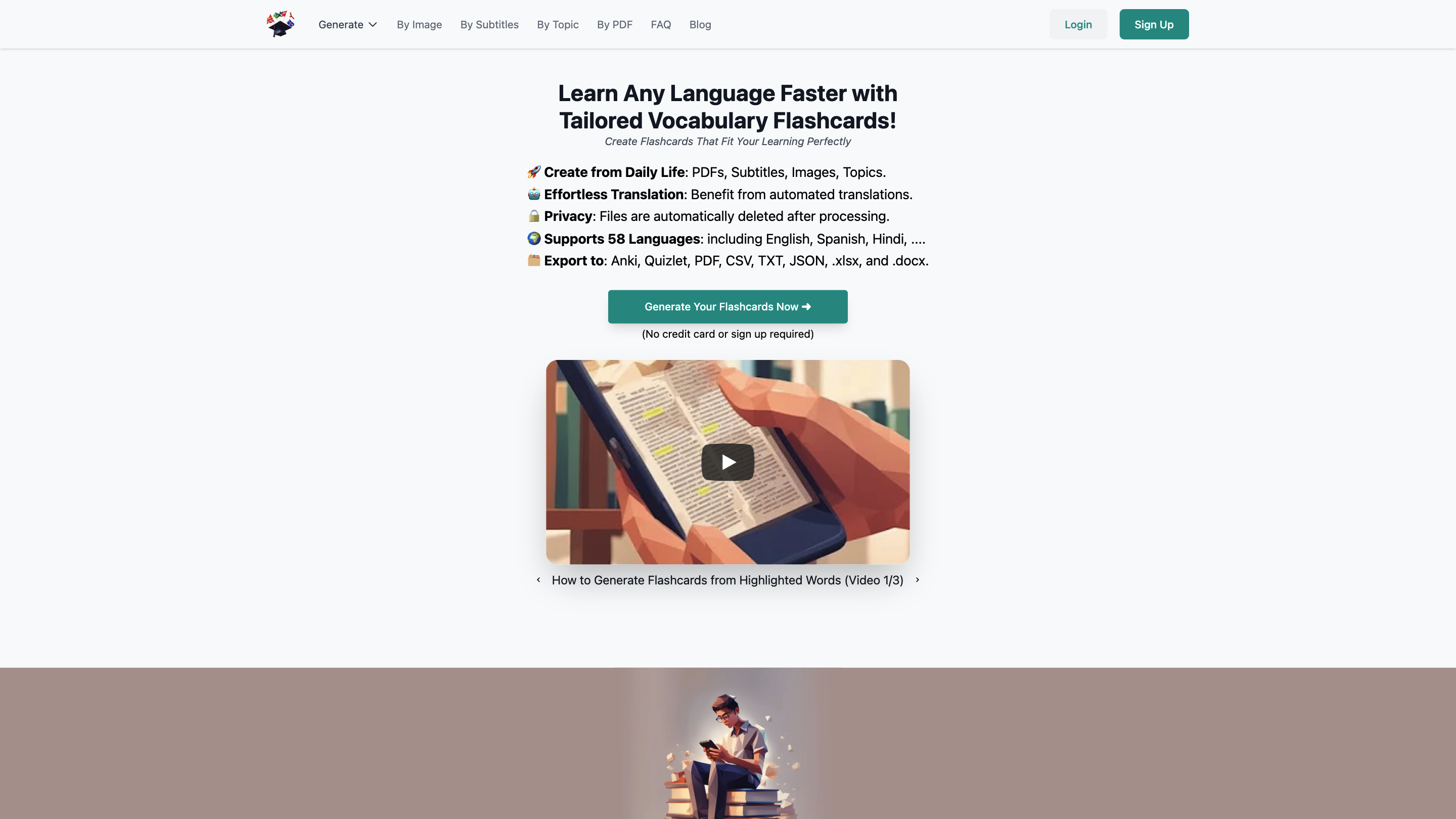 Translated Vocabulary Flashcards Generator