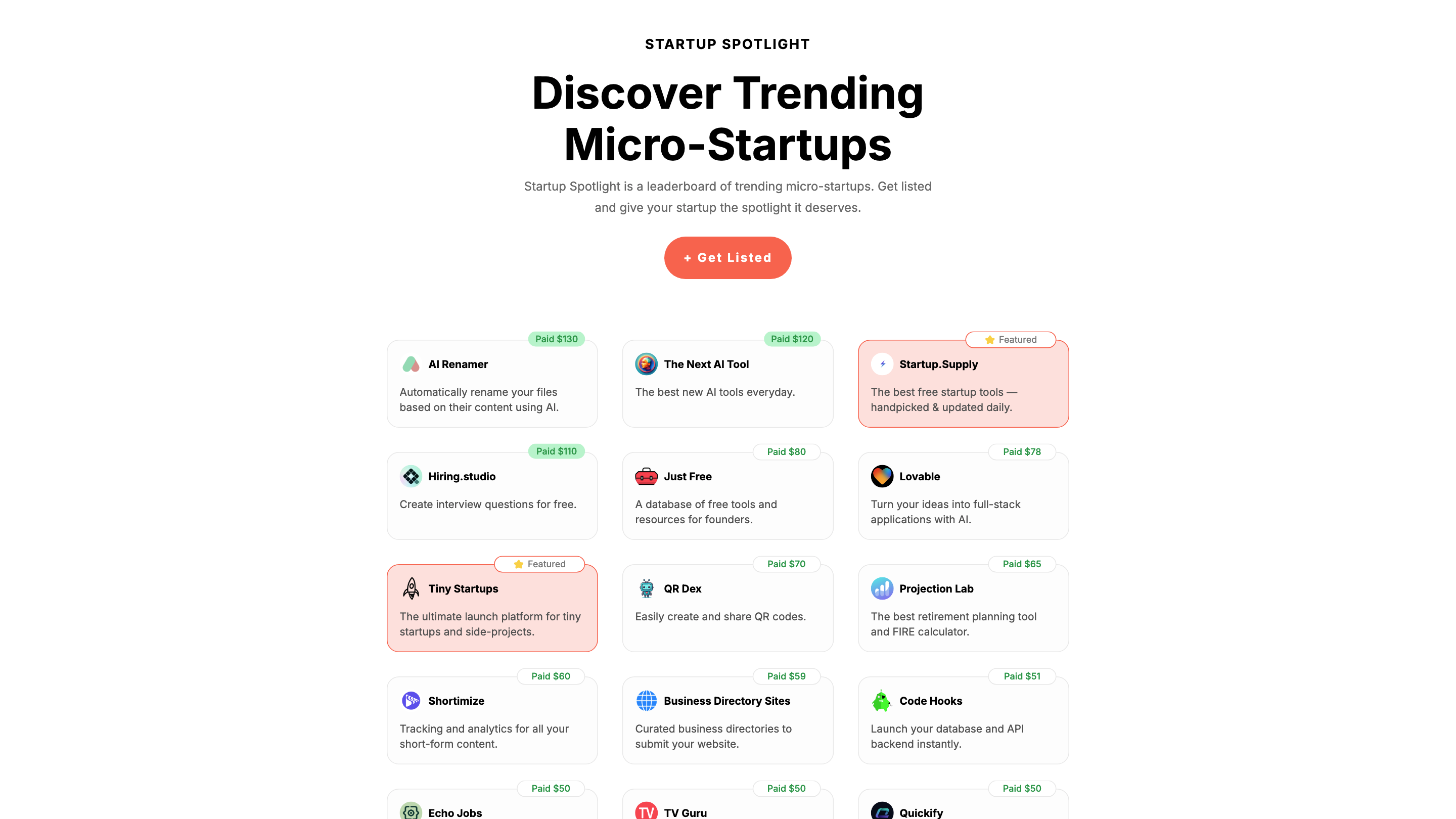 Trending Micro-Startups