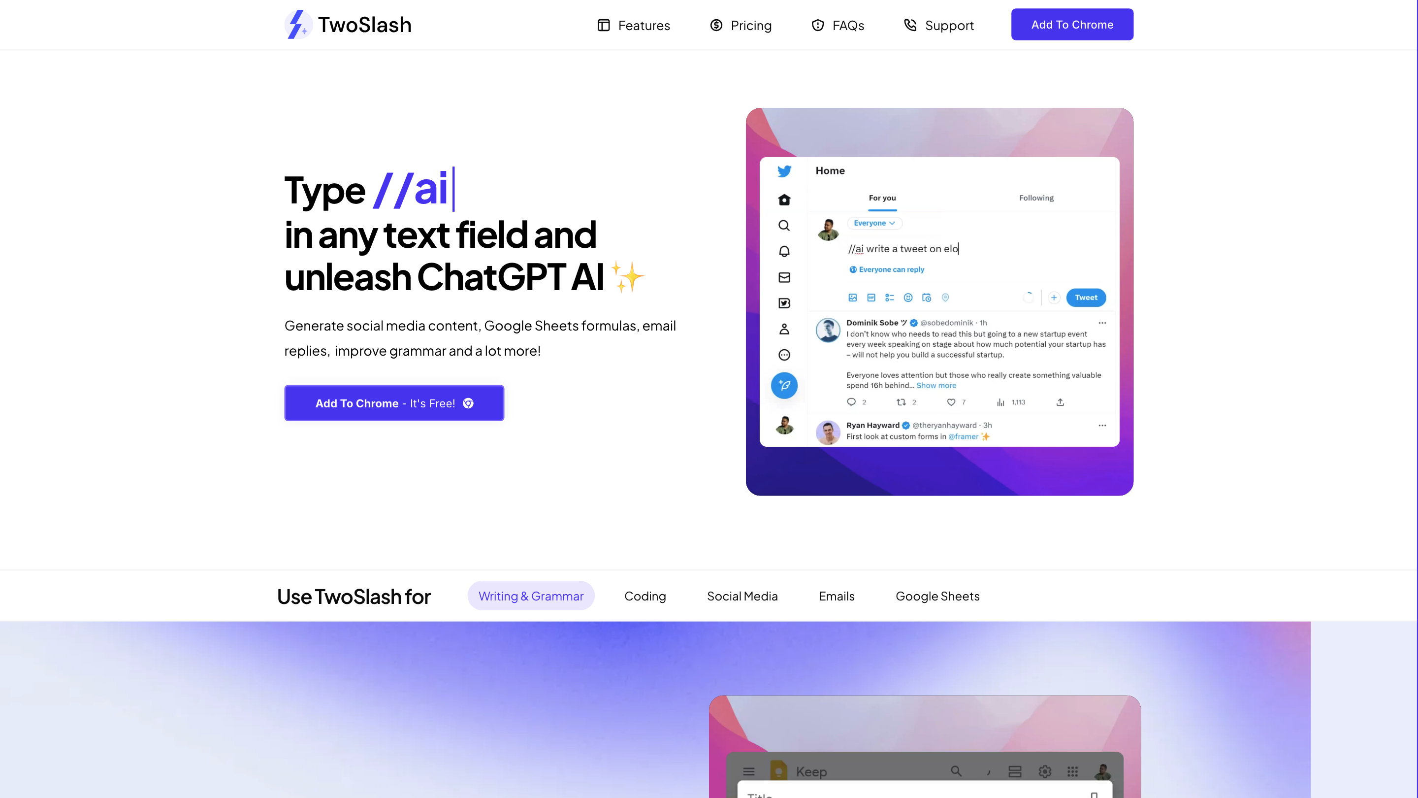 TwoSlash: ChatGPT Chrome Extension