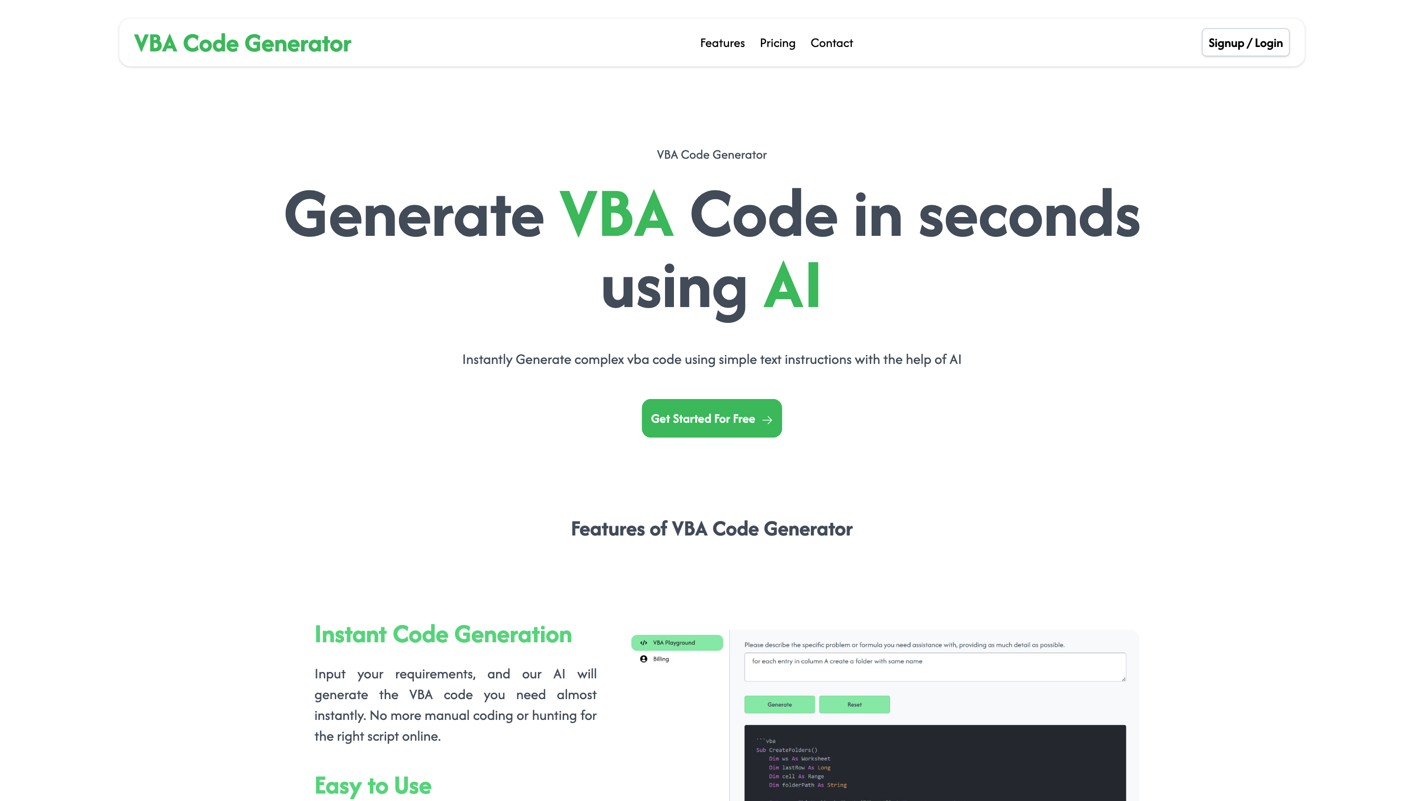 VBA Code Generator