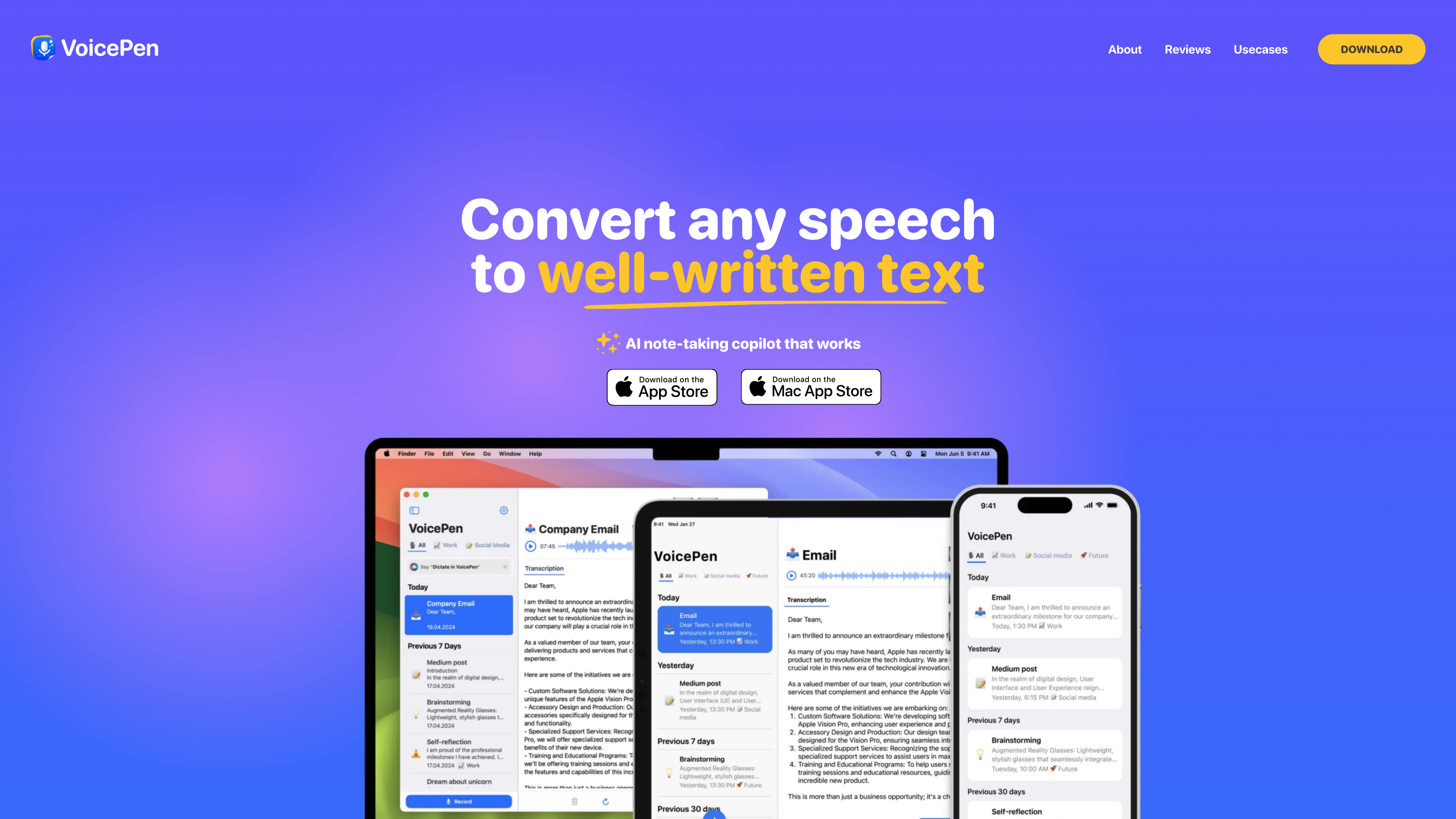 Voice Pen: Speech to Text AI