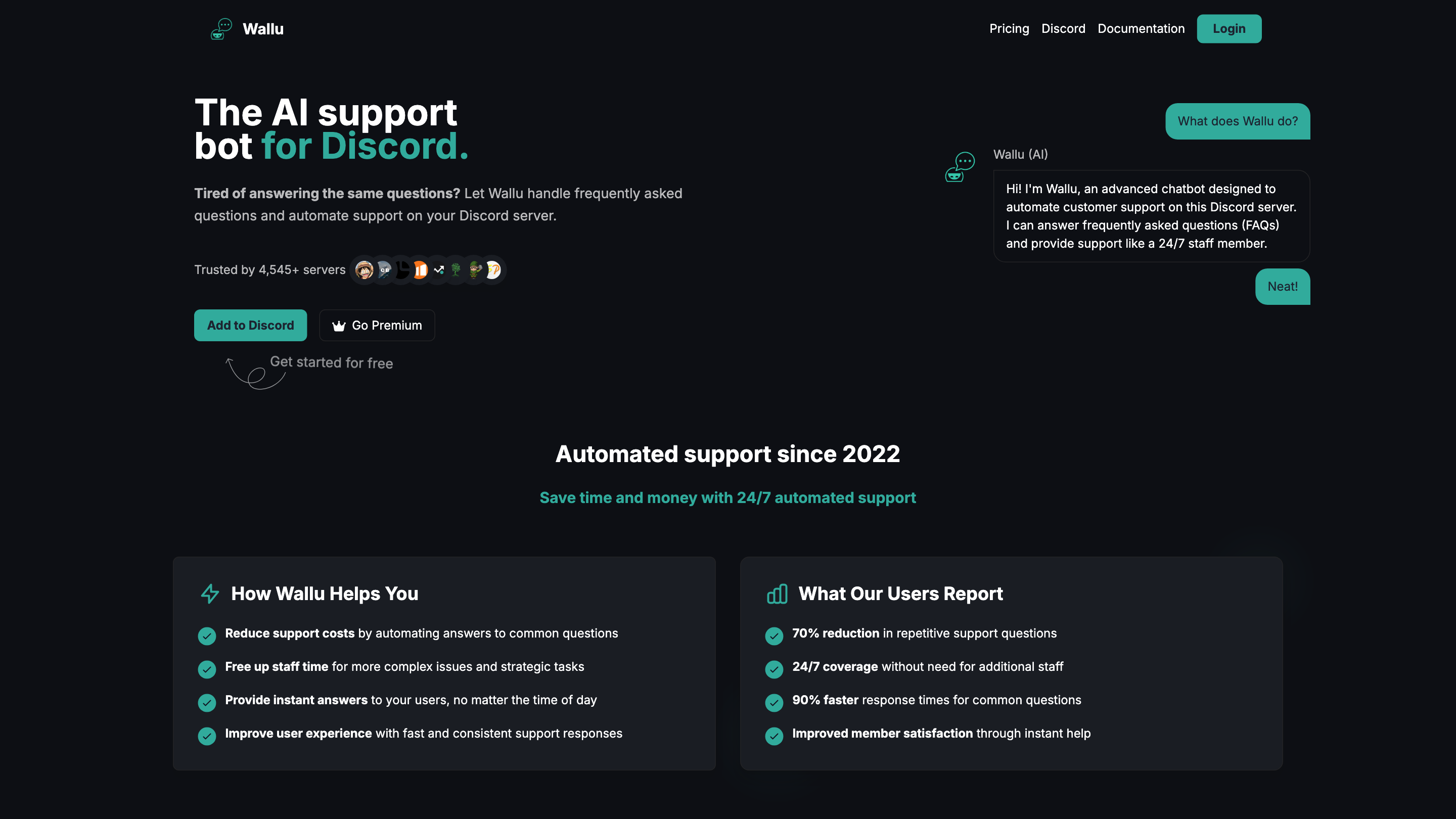 Wallu - The chatbot for support and FAQs