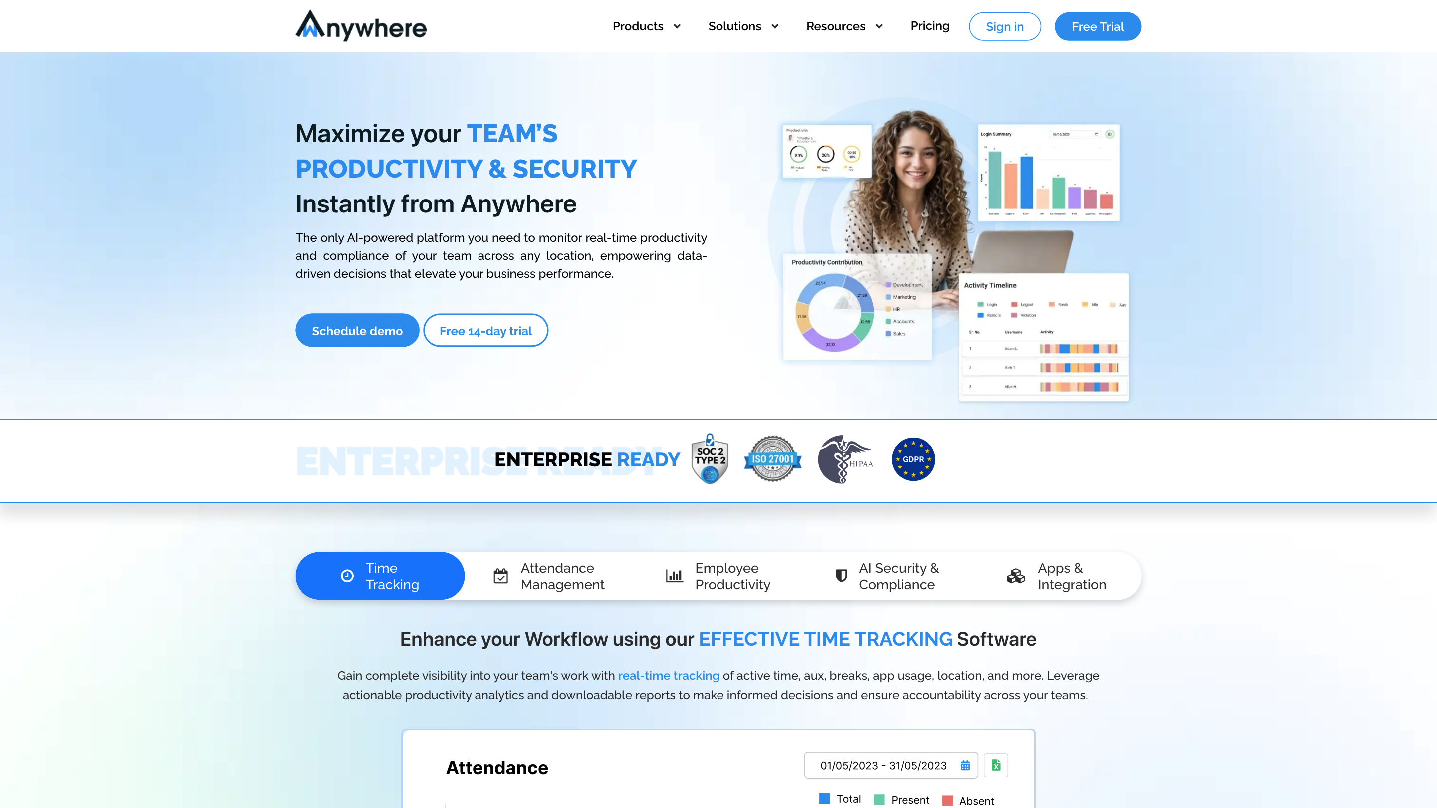 wAnywhere - AI Desktop Monitoring & Time Tracking Software