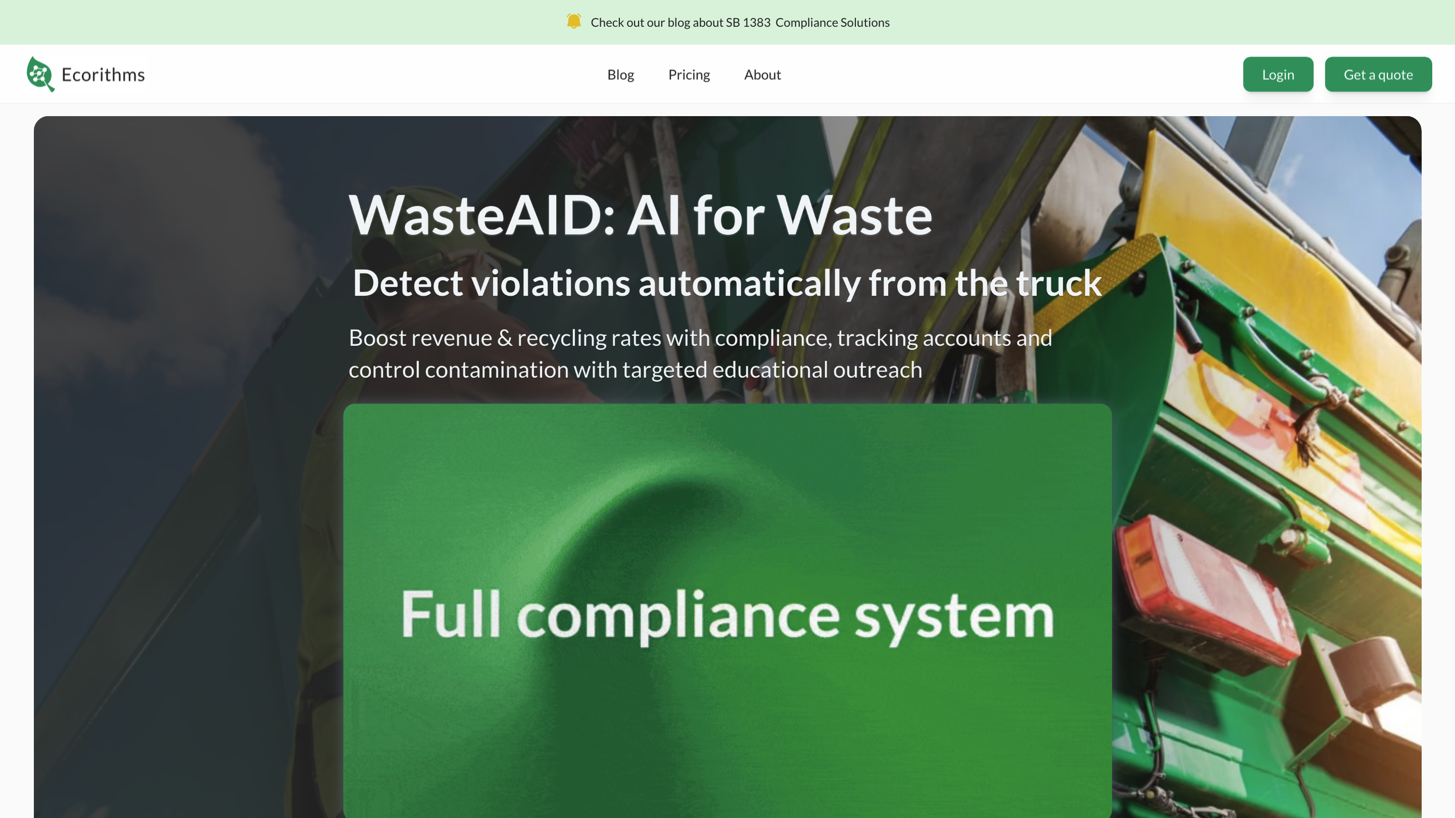 WasteAID by Ecorithms | AI-Powered Waste Management Software | Automatic Route Auditing Software