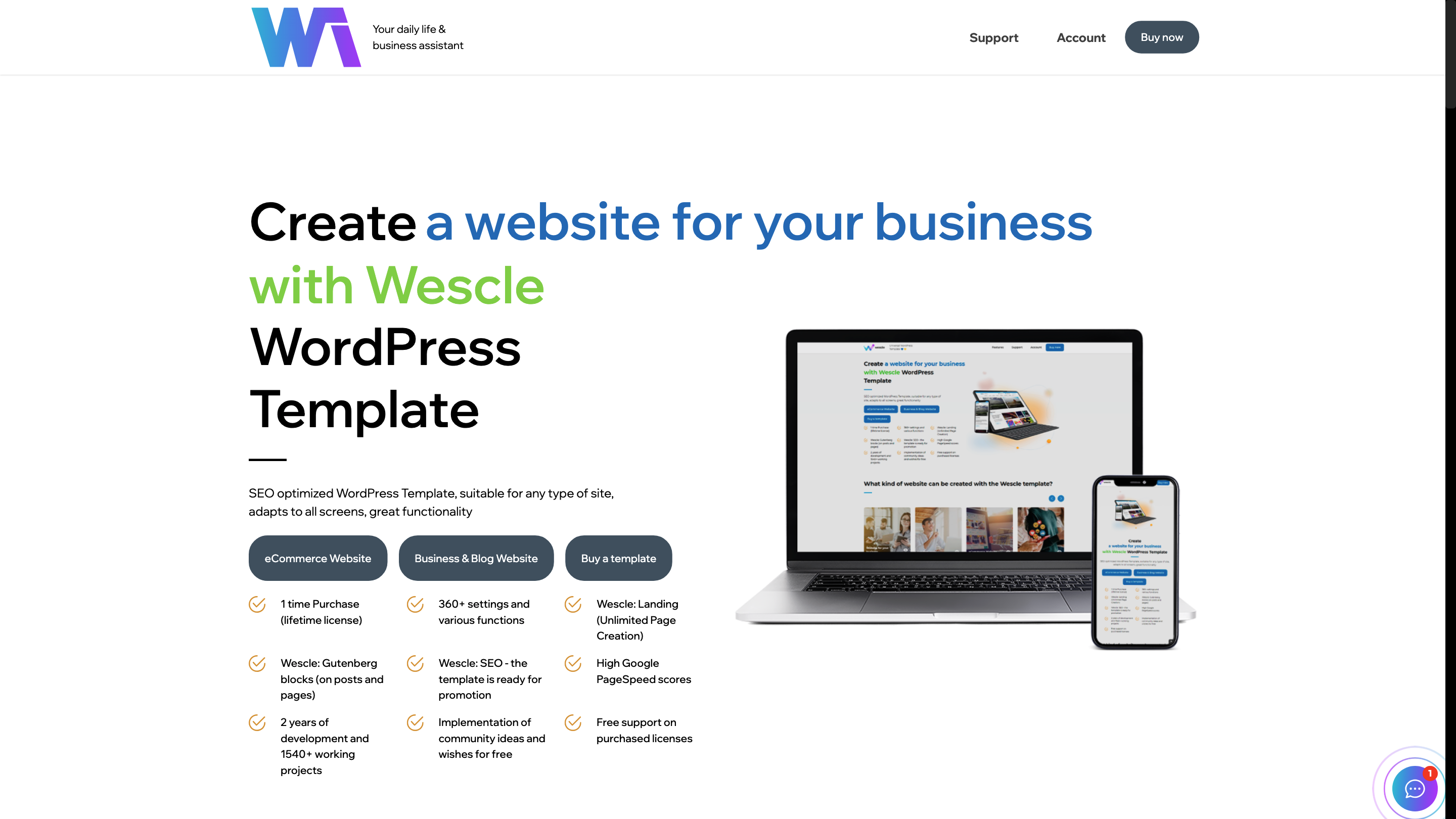 Wescle - AI SEO Optimized WordPress Template