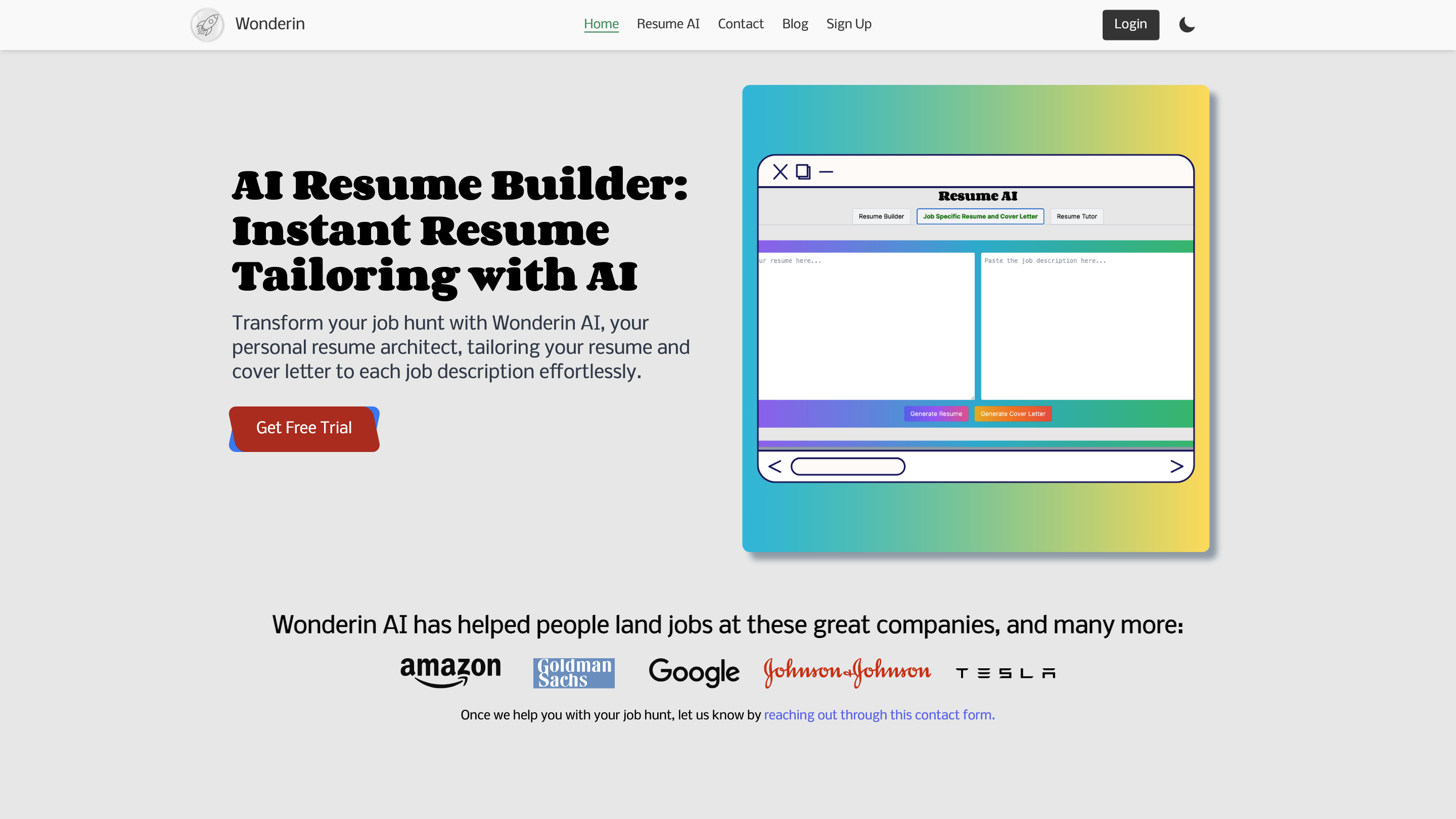 Wonderin AI Resume Builder