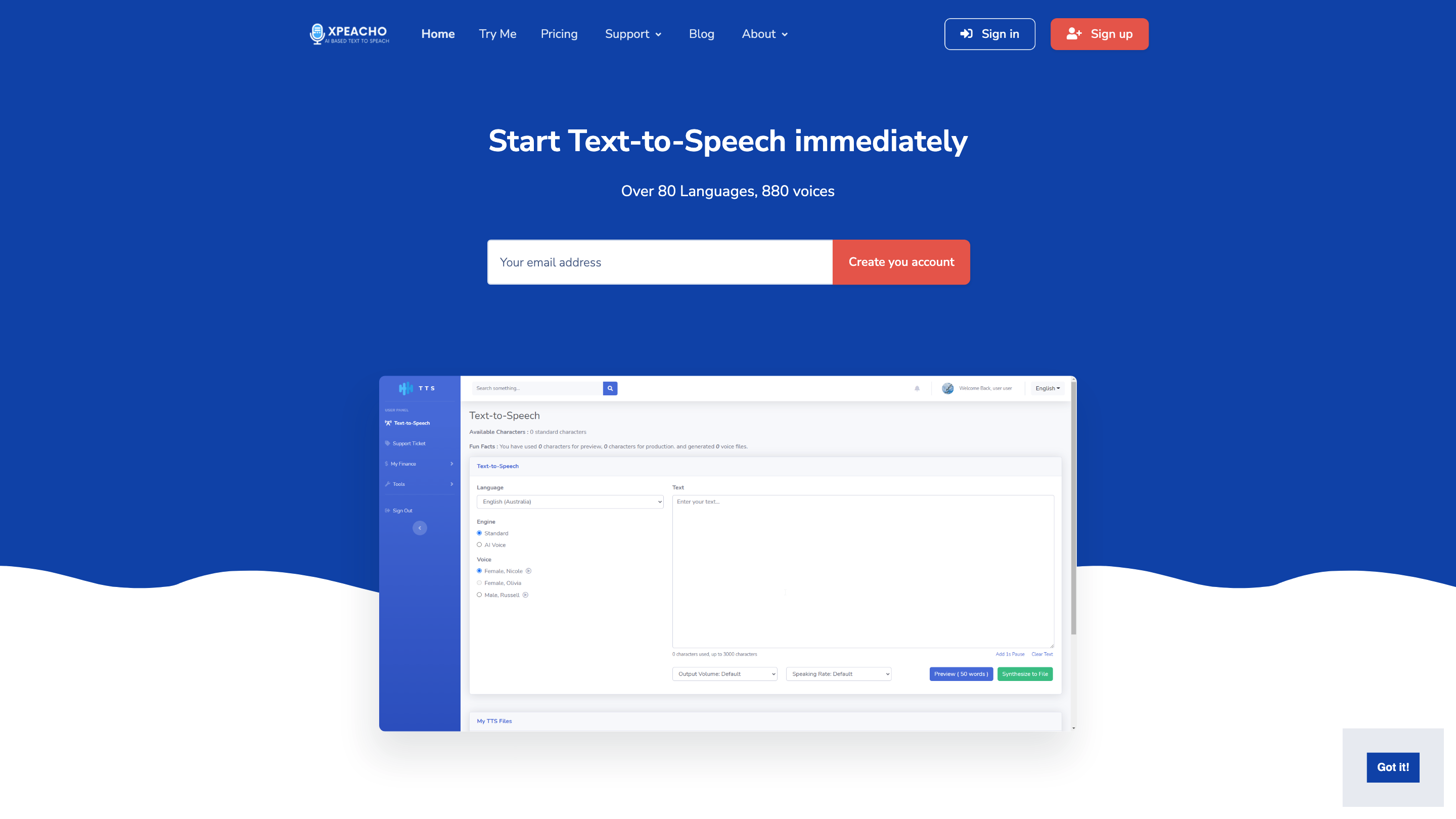 Xpeacho Best AI-Based Text To Speech